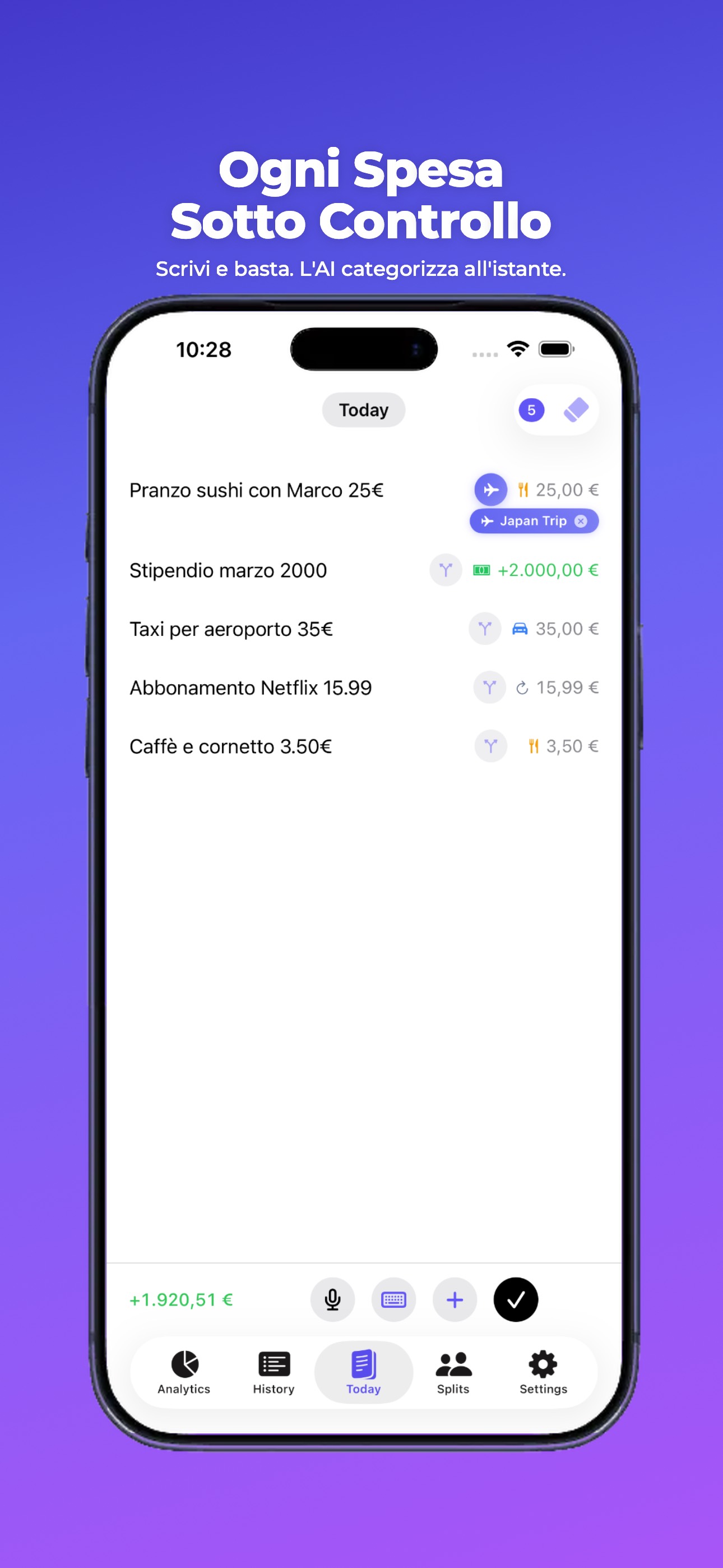 Budge schermata diario